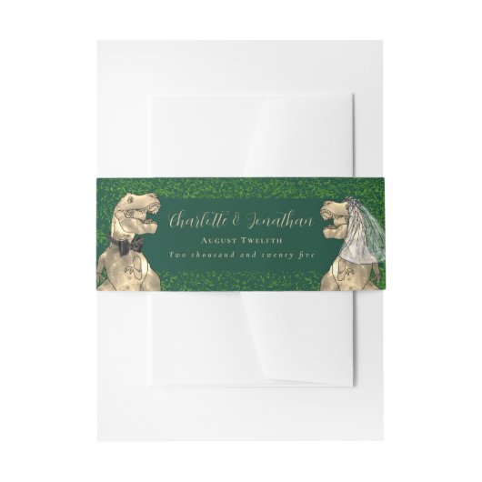 Dinosaur Theme Wedding Custom Einladungsbanderole (Vorderseite Beispiel)