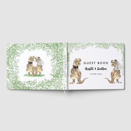 Dinosaur Theme Wedding Custom Gästebuch (Voll)