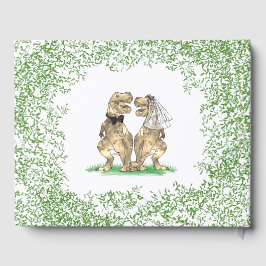 Dinosaur Theme Wedding Custom Gästebuch (Rückseite)