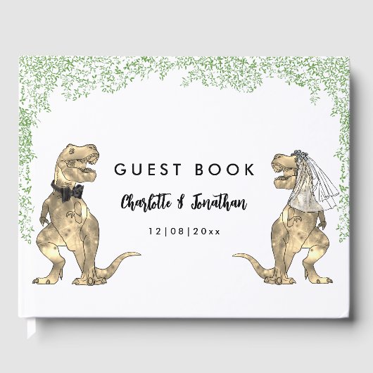 Dinosaur Theme Wedding Custom Gästebuch (Vorderseite)