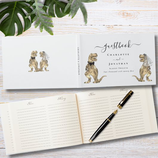 Dinosaur Theme Wedding Custom Gästebuch