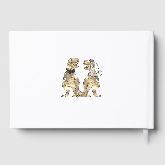 Dinosaur Theme Wedding Custom Gold Gästebuch (Rückseite)