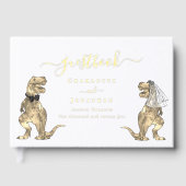 Dinosaur Theme Wedding Custom Gold Gästebuch (Vorderseite)