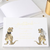 Dinosaur Theme Wedding Custom Gold Gästebuch