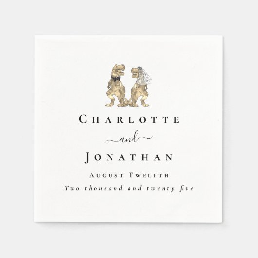 Dinosaur Theme Wedding Custom Serviette (Vorderseite)