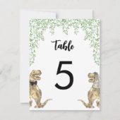 Dinosaur Theme Wedding Custom Tischnummer (Vorderseite)