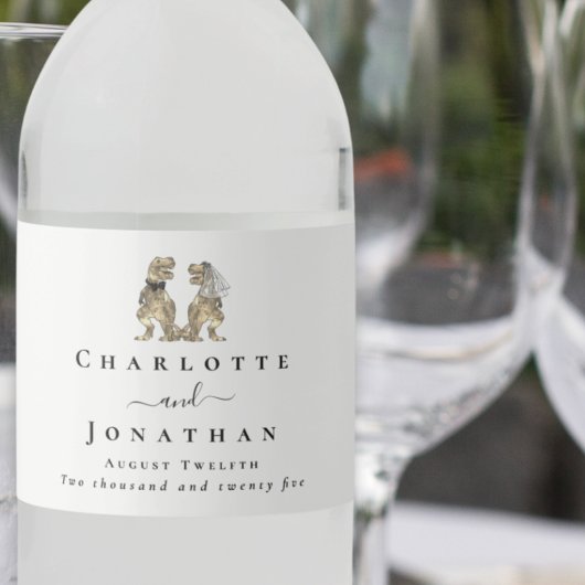 Dinosaur Theme Wedding Custom Wasserflaschenetikett