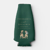 Dinosaur Theme Wedding Dark Green Flaschenkühler (Vorderseite)