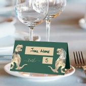 Dinosaur Theme Wedding Dark Green Platzkarte
