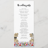 Dinosaur Theme Wedding Day Programm (Rückseite)