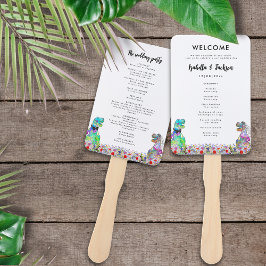 Dinosaur Theme Wedding Day Programm Fächer