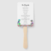 Dinosaur Theme Wedding Day Programm Fächer (Rückseite)