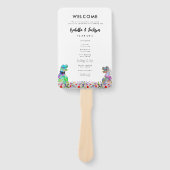 Dinosaur Theme Wedding Day Programm Fächer (Vorderseite)