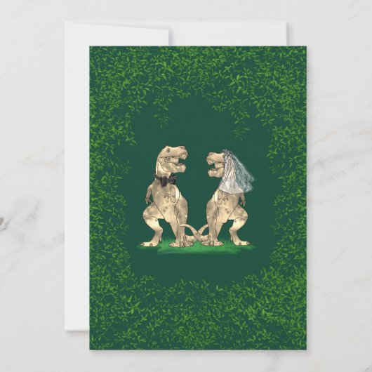 Dinosaur Theme Wedding Einladung (Rückseite)