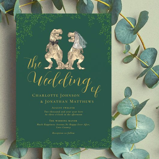 Dinosaur Theme Wedding Einladung