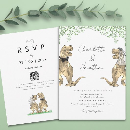 Dinosaur Theme Wedding Einladung