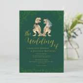 Dinosaur Theme Wedding Einladung (Stehend Vorderseite)