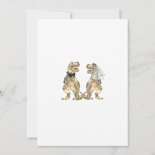 Dinosaur Theme Wedding Einladung (Rückseite)