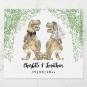 Dinosaur Theme Wedding Foliage Brauch Schaumweinetikett (Einzelnes Label)