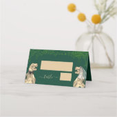 Dinosaur Theme Wedding Foliage Platzkarte (Rückseite)