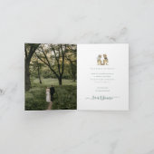 Dinosaur Theme Wedding Foto Sage Green Dankeskarte (Innenseite)