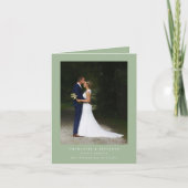 Dinosaur Theme Wedding Foto Sage Green Dankeskarte (Vorderseite)