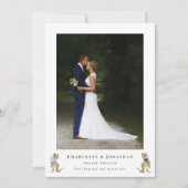 Dinosaur Theme Wedding Foto Vielen Dank Dankeskarte (Vorderseite)