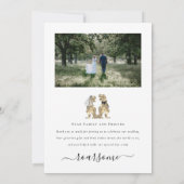 Dinosaur Theme Wedding Foto Vielen Dank Dankeskarte (Rückseite)