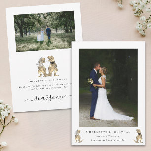 Dinosaur Theme Wedding Foto Vielen Dank Dankeskarte