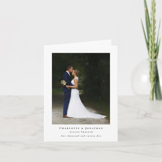 Dinosaur Theme Wedding Foto Vielen Dank Dankeskarte (Vorderseite)