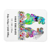 Dinosaur Theme Wedding Funny Save the Date Magnet (Horizontal)