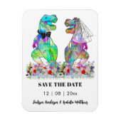 Dinosaur Theme Wedding Funny Save the Date Magnet (Vertikal)