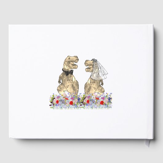 Dinosaur Theme Wedding Gästebuch (Rückseite)