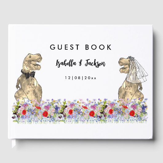 Dinosaur Theme Wedding Gästebuch (Vorderseite)
