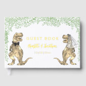 Dinosaur Theme Wedding Gold Foil Gästebuch (Vorderseite)