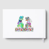 Dinosaur Theme Wedding Gold Gästebuch (Rückseite)