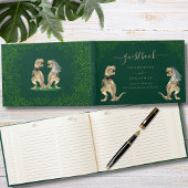 Dinosaur Theme Wedding Green Custom Gästebuch