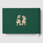 Dinosaur Theme Wedding Green Gästebuch (Rückseite)