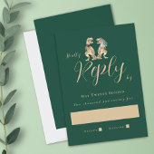 Dinosaur Theme Wedding Green RSVP Karte