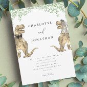 Dinosaur Theme Wedding Greenery Einladung