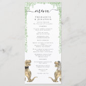 Dinosaur Theme Wedding Menu Menükarte (Vorderseite)
