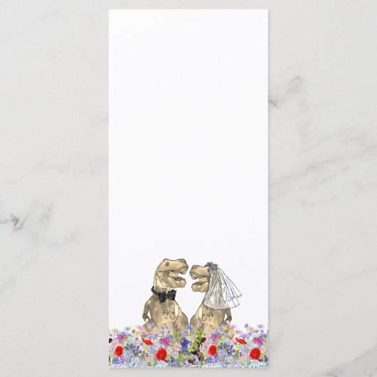 Dinosaur Theme Wedding Menu Menükarte (Rückseite)