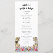 Dinosaur Theme Wedding Menu Menükarte (Vorderseite)