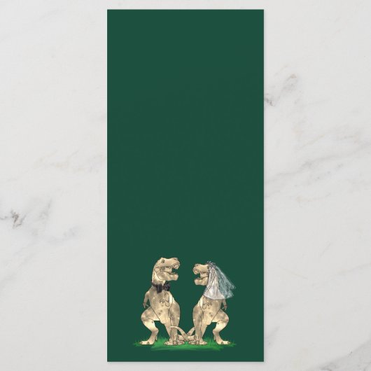 Dinosaur Theme Wedding Menu Menükarte (Rückseite)