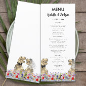 Dinosaur Theme Wedding Menu Menükarte