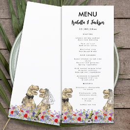 Dinosaur Theme Wedding Menu Menükarte