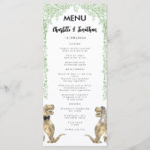 Dinosaur Theme Wedding Menu Menükarte (Vorderseite)