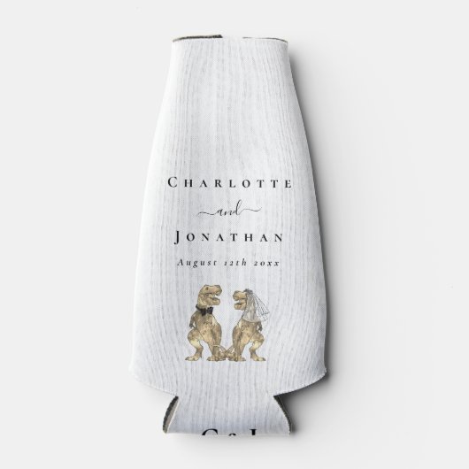 Dinosaur Theme Wedding Modern Flaschenkühler (Vorderseite)