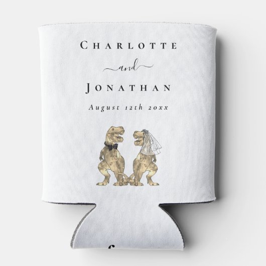 Dinosaur Theme Wedding Personalisiert Dosenkühler (Rückseite)