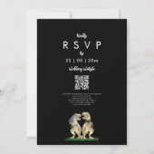 Dinosaur theme Wedding QR Code Einladung (Rückseite)